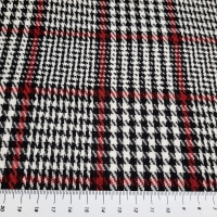 Stretch Karo rot schwarz weiss Hahnentritt