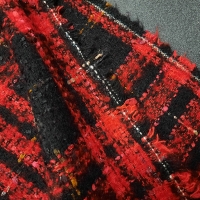 Woll-Bouclé schwarz rot