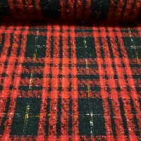 Woll-Bouclé schwarz rot