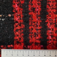Woll-Bouclé schwarz rot
