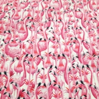 Wunderschöner Patchworkstoff mit Flamingos