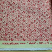 Traditioneller Patchworkstoff Edith 1840 - 1870 cent. mit Eicheln natur rotbraun