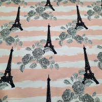 French Terry  Eiffelturm Paris Fräulein von Julie Sommersweat apricot weiß grau schwarz -30%