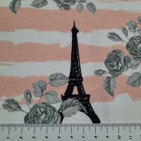 French Terry  Eiffelturm Paris Fräulein von Julie Sommersweat apricot weiß grau schwarz -30%