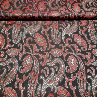Brokat Damast rot gold mit Paisleymuster