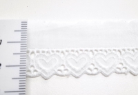 Batistborte weiss Herzen 2,7 cm