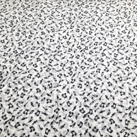Patchworkstoff kleingemustert mit Musiknoten weiss schwarz grau