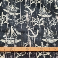 Sommersweat Maritim French Terry blau natur
