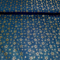 Weihnachtschiffon blau und gold