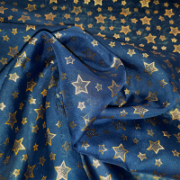 Weihnachtschiffon blau und gold