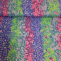 Kaffe Fassett getupftes Muster mit grün, violett und blau