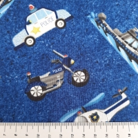 Patchworkstoff Basic Polizeifahrzeuge für Kinder