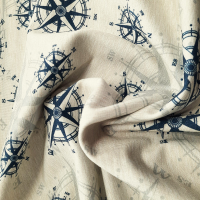 French Terry meliert mit maritimen Motiven