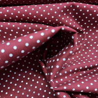 Baumwolle bordeaux mit Punkten 2mm