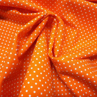 Baumwolle orange mit Punkten 2mm