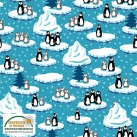 Jersey mit Pinguinen türkis