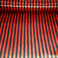 Satin schwarz rot gestreift