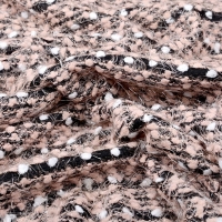 Fancy Bouclé Streifen Schwarz Puderrosa