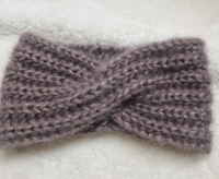 Stirnband taupe mit Goldfaden