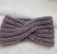 Stirnband taupe mit Goldfaden