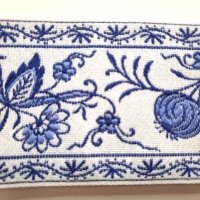 Blumenborte blau weiss 73mm