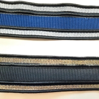 Ripsband schwarz/gold oder blau/silber 35mm