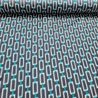 Viskosejersey Gliederkette blau