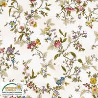 Jersey organic mit Blumenranken natur