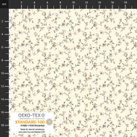 Patchworkstoff Filigrane Blumen creme beige braun