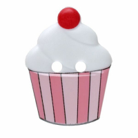 Cupcake Polyamid mit zwei Löchern rosé /weiss 20 mm