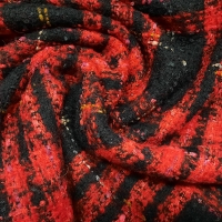 Woll-Bouclé schwarz rot