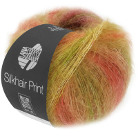 Silkhair Print grün ocker orange