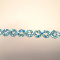 Paillettenborte gelocht türkis Glitzer 6 mm