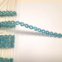 Paillettenborte gelocht türkis Glitzer 6 mm