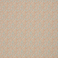 Baumwolle natur mint orange mit süssen Streublümchen