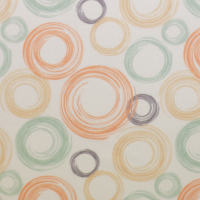 Baumwolle natur mint orange mit Kreisen