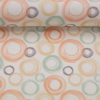 Baumwolle natur mint orange mit Kreisen