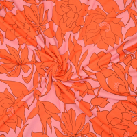 Viskose Jersey Blumen pink rot Hilco