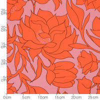 Viskose Jersey Blumen pink rot Hilco