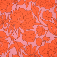 Viskose Jersey Blumen pink rot Hilco