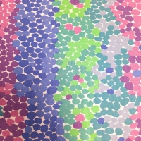 Kaffe Fassett getupftes Muster mit grün, violett und blau