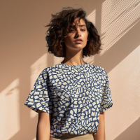 Light&Lush Blau natur mit grafischem Muster