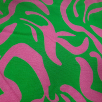 Hiphop Viskose Stoff grün pink