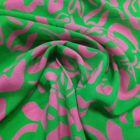 Hiphop Viskose Stoff grün pink