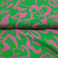 Hiphop Viskose Stoff grün pink