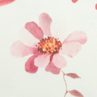 Beschichtete Baumwolle natur mit filigranen Blumen